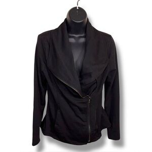 Small Sweet Rain Black Moto Blazer Jacket Long Sleeve Zip Closure Punk Goth